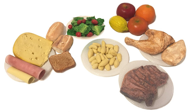Kits de réplicas de alimentos para nutricionistas
