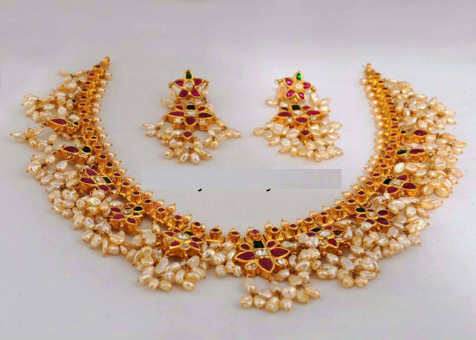 gutta pusala necklace and haram sets collection | SUDHAKAR GOLD WORKS