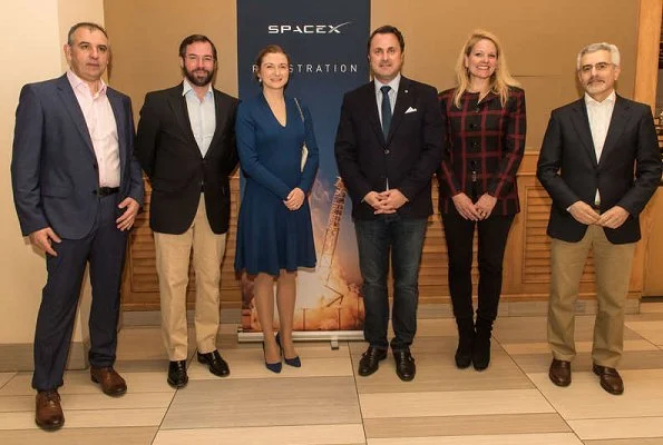 Hereditary Grand Duchess Stephanie and Hereditary Grand Duke Guillaume of Luxembourg visited GovSat company in Cape Canaveral in Orlando,Florida