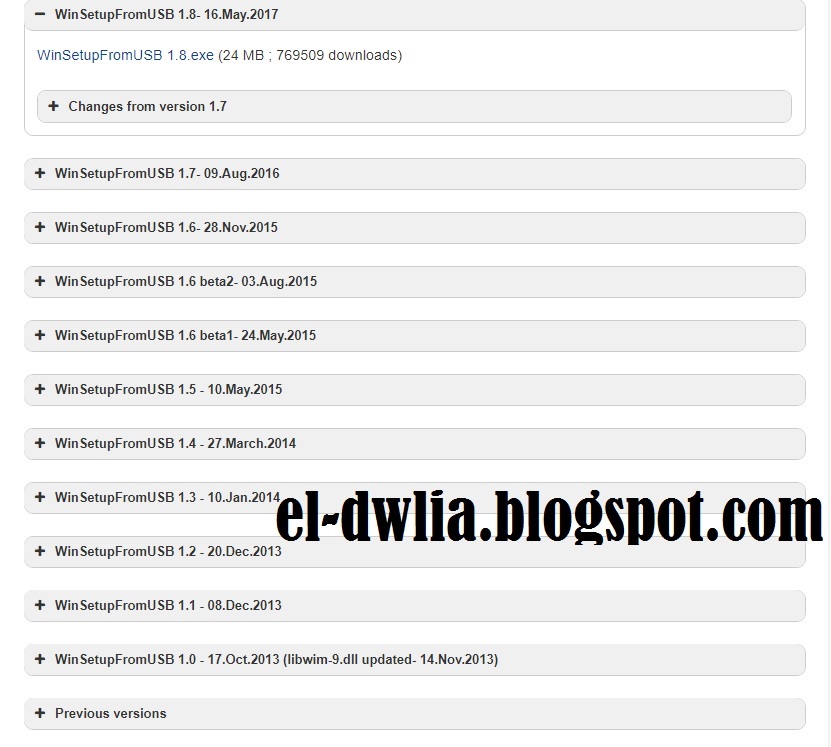 آخر إصدا من برنامج Winsetupfromusb لحرق أكثر من ويندوز على الفلاش