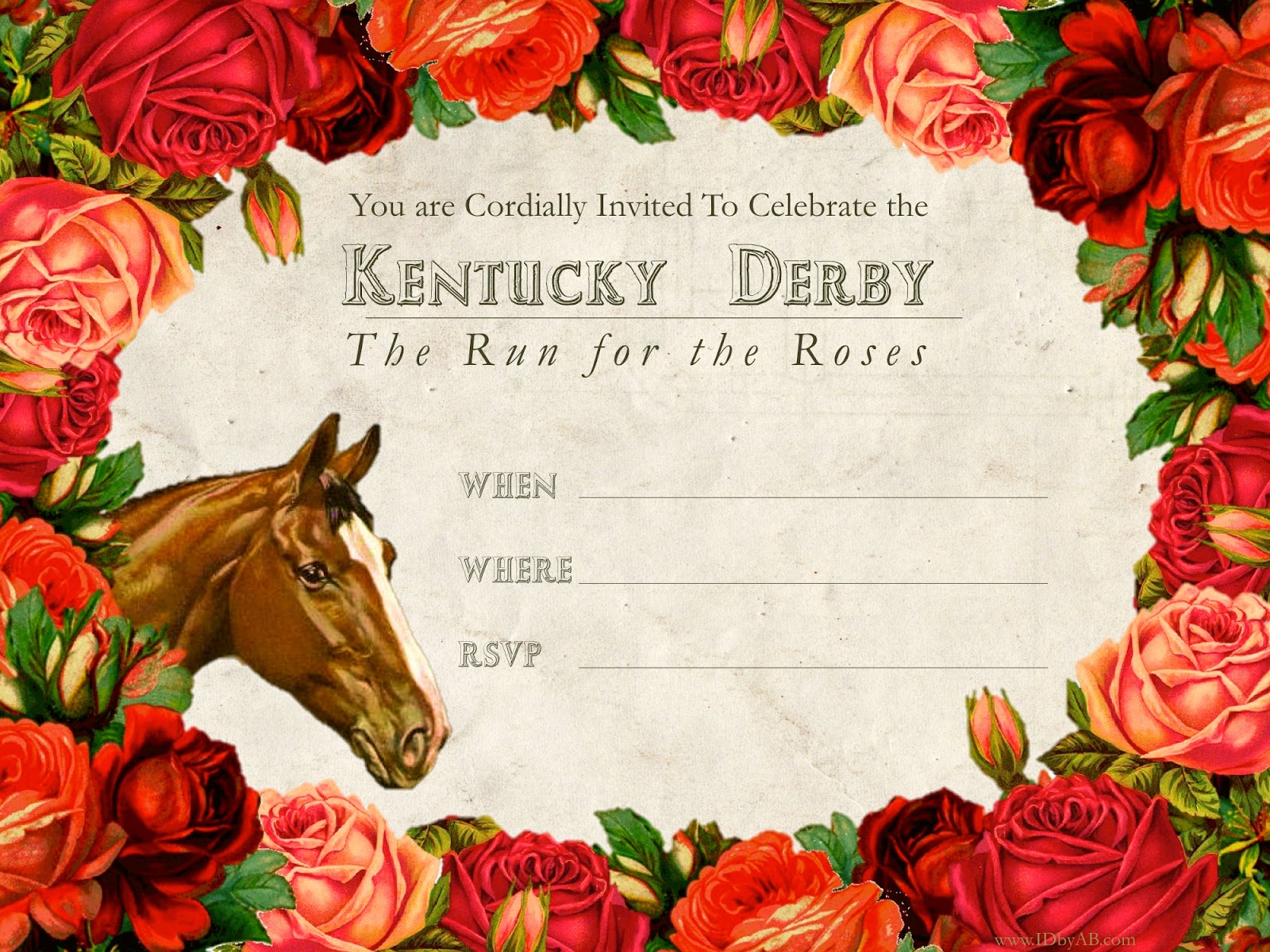 I.D. by A.B.: Kentucky Derby Free Printable Invitation