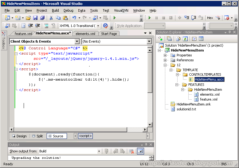 Hide SharePoint 2007 List Toolbar buttons and Menu Items - SharePoint Diary