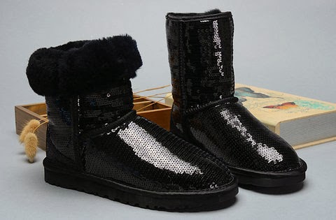 ugg boots black glitter