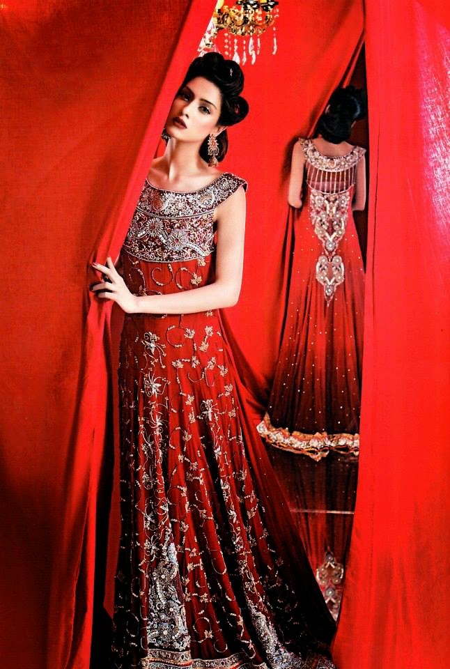Red Pakistani Wedding Dresses 2014 Traffic Club