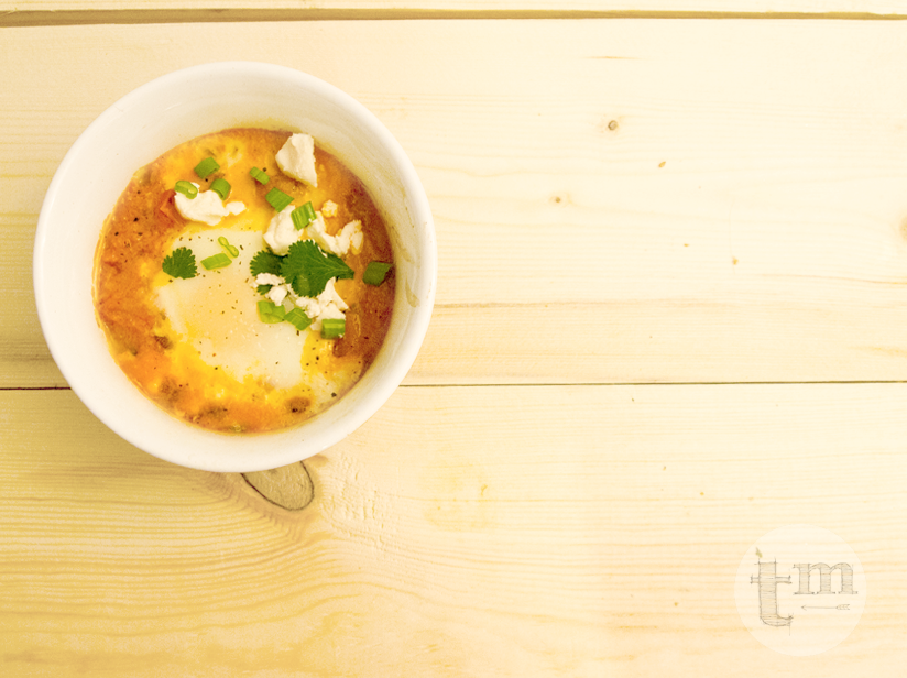 Turning Mediterranean Recipe Saucy Singles Egg Bake with Goat Cheese