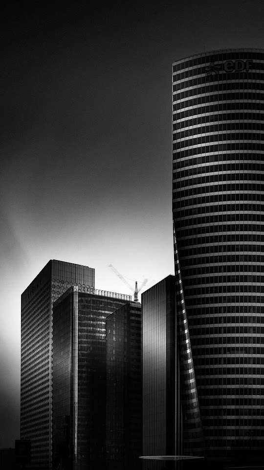 Black And White City Office Buildings  Android Best Wallpaper