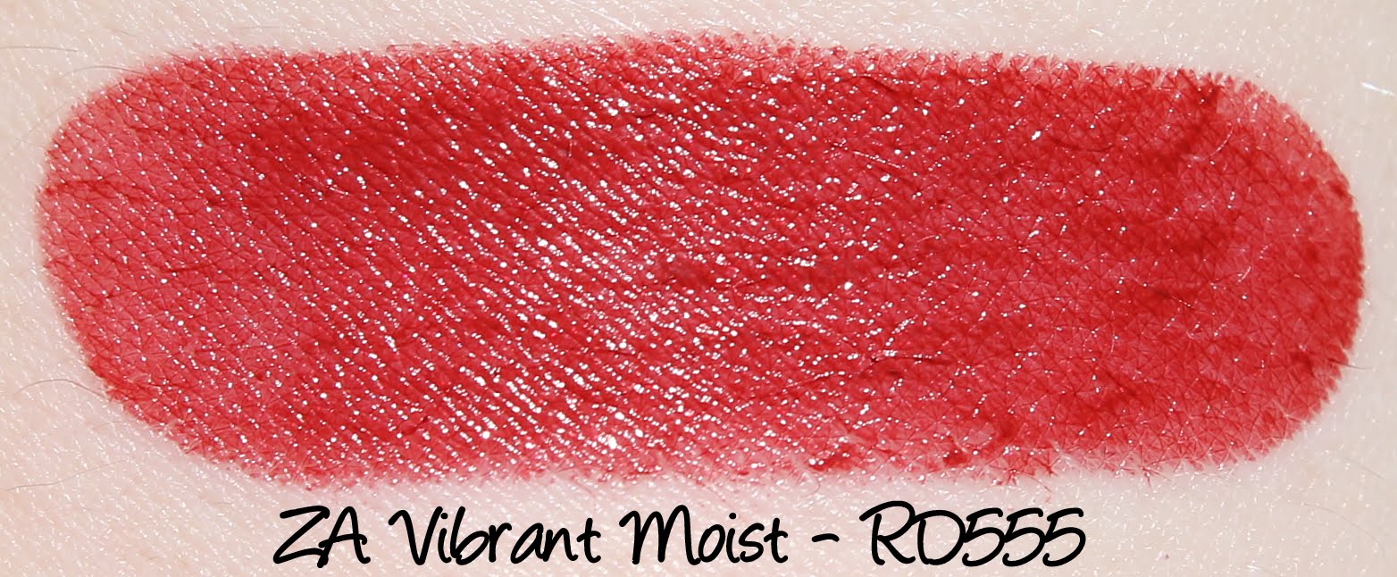 ZA Vibrant Moist Lipstick - RD555 Swatches & Review