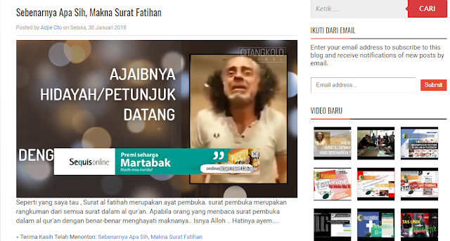 Contoh Adsense Hosted di Domain TLD