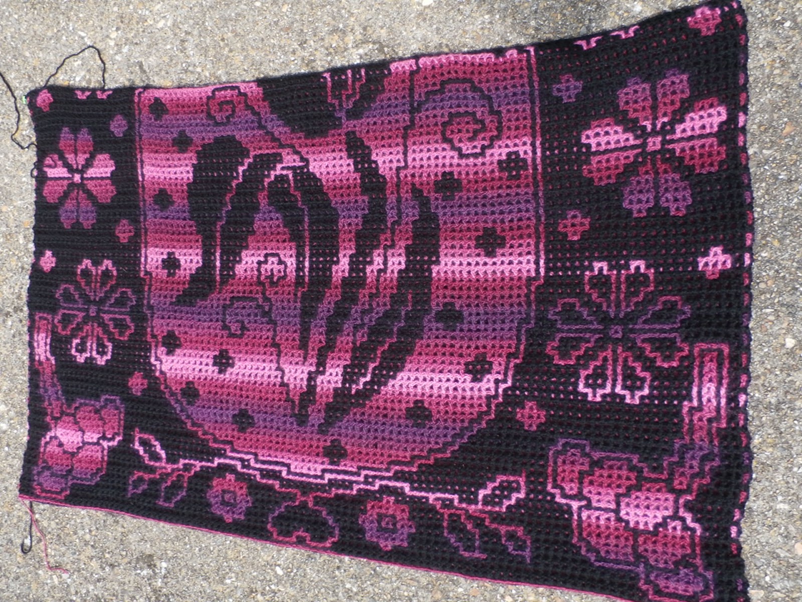 Dark Kitty Crafts Locking filet crochet Floral elegance