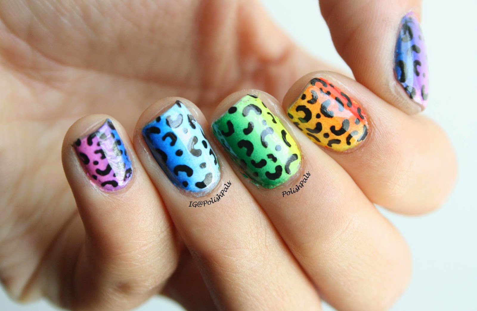 Polish Pals: Rainbow Leopard Print Nails