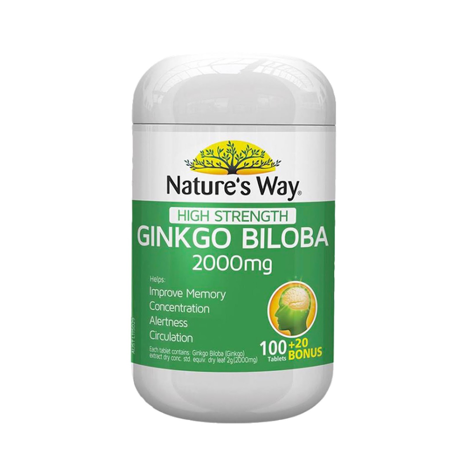 Ginkgo Biloba 2000mg Nature Way - 100v/hộp