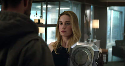 Brie Larson as Captain Marvel and Chris Hemsworth as Thor in Marvel's Avengers: Endgame (2019)