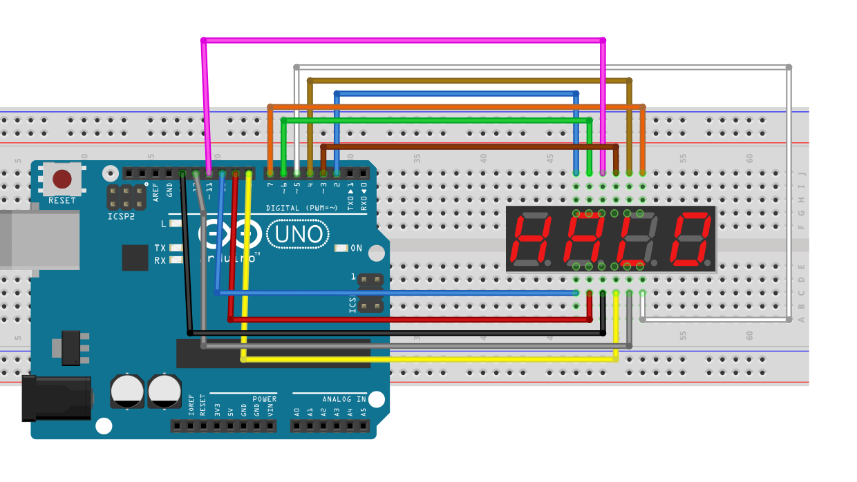 Arduino; 4 adet 7 segment kullanılması - ÜÇ BOYUT BİLGİ
