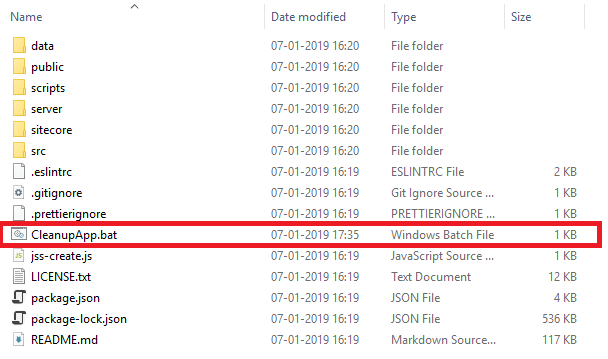 Sitecore JSS App clean up batch file Sitecore JSS App clean up batch file