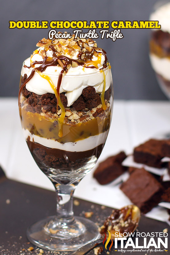 Double Chocolate & Caramel Turtle Trifle