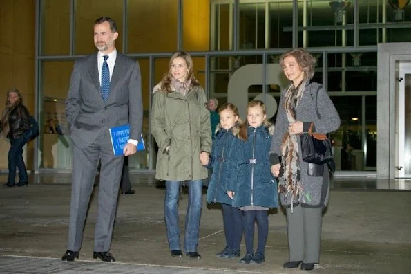 Prince Felipe, Princess Letizia and their daughter İnfanta Leonor and infanta Sofia visited King Juan Carlos
