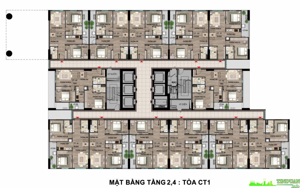 Mặt bằng tầng 2 -4 tại dự án chung cư Bộ Công An - Cổ Nhuế Mặt bằng tầng 2 -4 tại dự án chung cư Bộ Công An - Cổ Nhuế