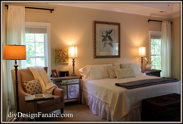 master bedroom , master bedroom paint, new paint, Benjamin Moore White Sand, Sherwin Williams