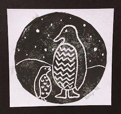 printmaking penguin designs project foam kathy using angelnik block projects lessons patterned winter circle animals plates lesson ink rubber activities