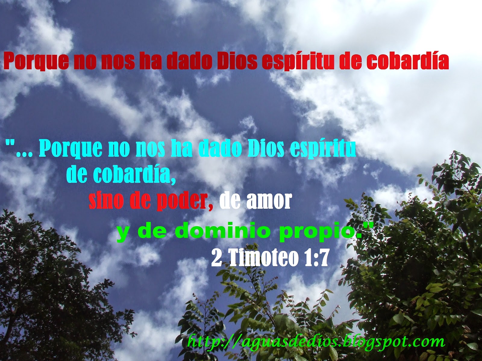 Compartamos la Palabra de Elohim: Porque no nos ha dado Dios espíritu