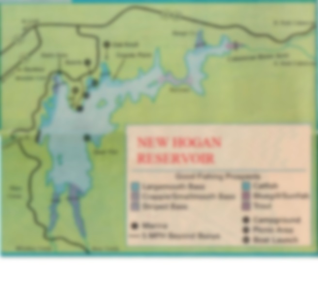 Map, How to Fish, Calveras Hunting clubs, camping and best areas Fishing Map New Hogan reservoir and Fishing Report, marinas, best bait