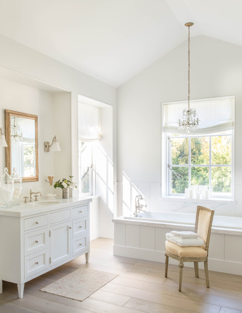 image result for traditional modern farmhouse luxurious white bathroom California renovation Giannetti 