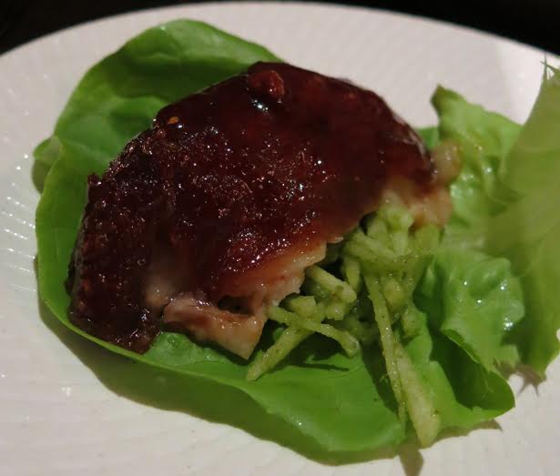 The Black Toro - wrapping crispy pork hock in lettuce