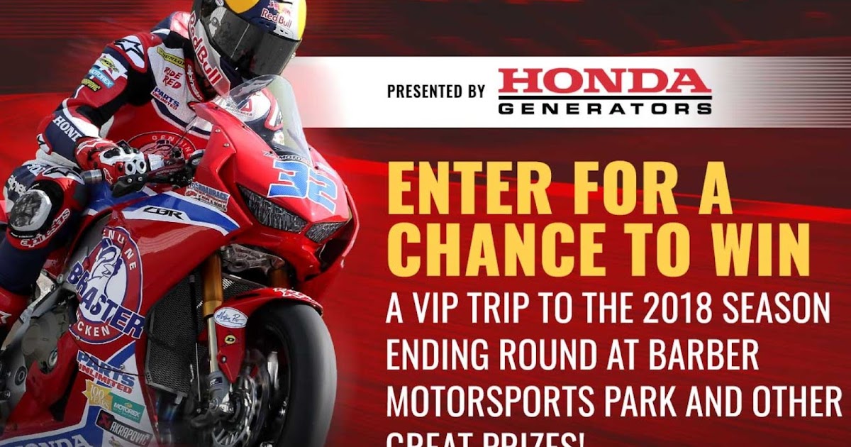 Honda Motorsports Giveaway 4 Winners Win a Set of Tires, Leather