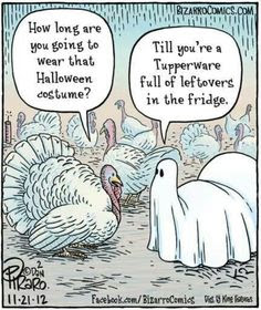 Turkey costume, how long are you going to wear that costume?, tupperware thanksgiving, turkey thanksgiving joke