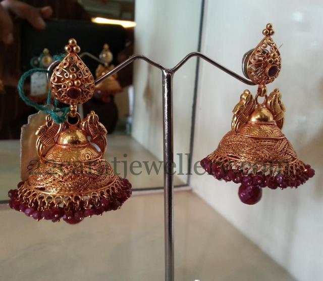 Dull Finish Traditional Earrings Jewellery Designs