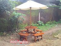 Meja Kursi Round Garden Family With Umbrella - Salsabil Furniture - 085875166325