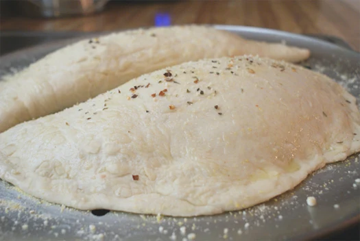 Homemade Calzones right before going into the oven.