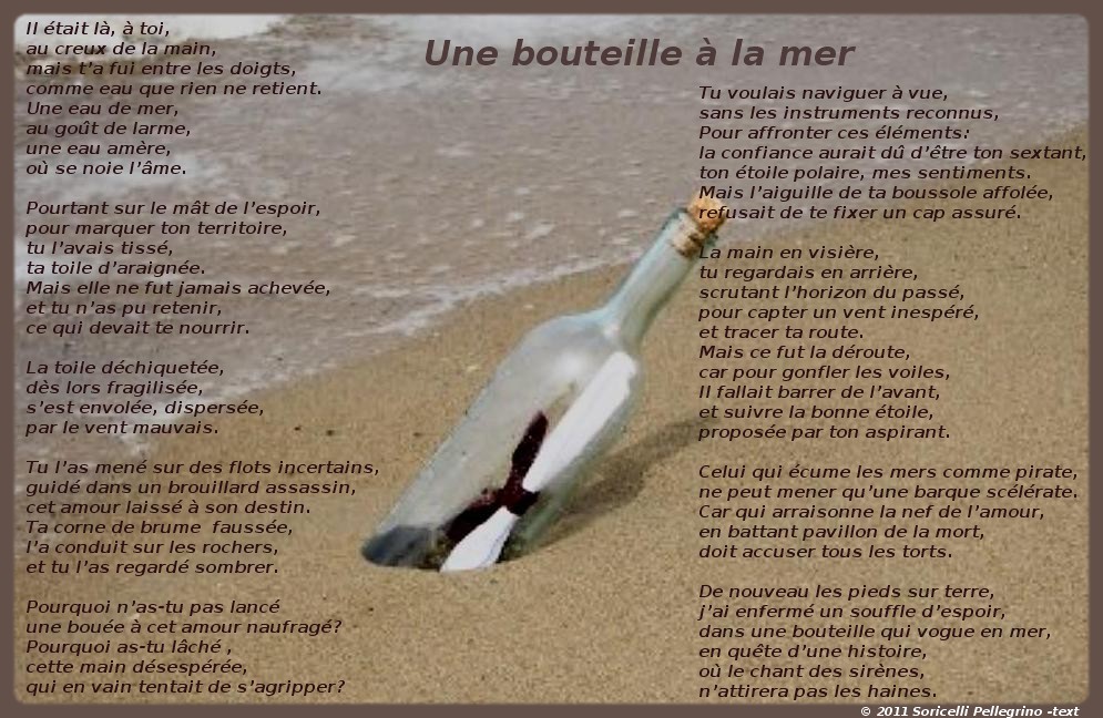 Tisseur de Rimes Une bouteille à la mer Tisseur de Rimes Une bouteille à la mer