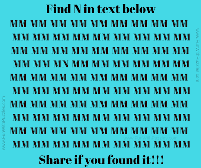 It is Picture Puzzle in which your challenge is to find the hidden letter N among the group of letter M