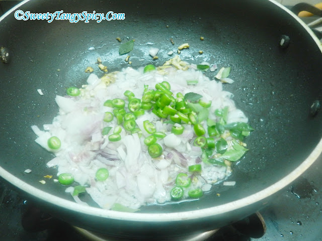 Step 9 - Saute Onion, Ginger, Garlic, and Green Chilies