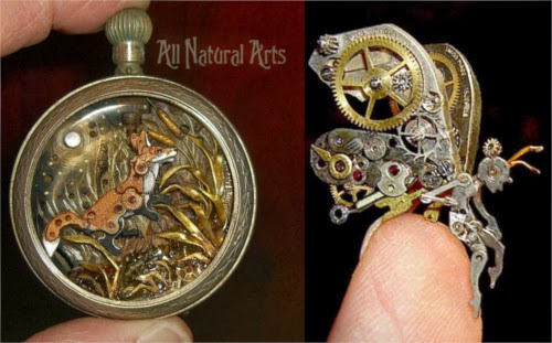 00-Fairy-and-Fox-Recycled-Watch-Sculptures-Steampunk-Susan-Beatrice-All-Natural-Arts-www-designstack-co