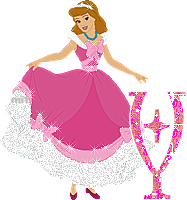 Abecedario de Cenicienta con Vestido Rosa. Cinderella in Pink, Abc.