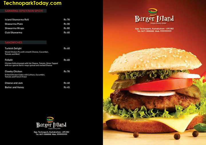 burger island menu