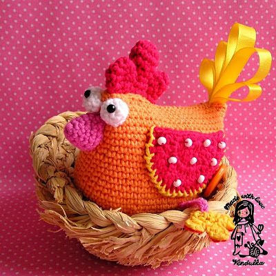 crochet pattern, crochet Vendulka, crochet Easter decoration, crochet bird pattern