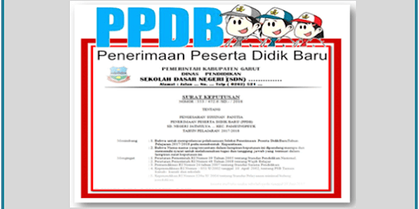 Contoh SK PPDB 2019/2020 SD SMP SMA SMK Format doc