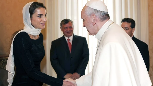 King Abdullah and Queen Rania  Meet The Pope In Vatican City 