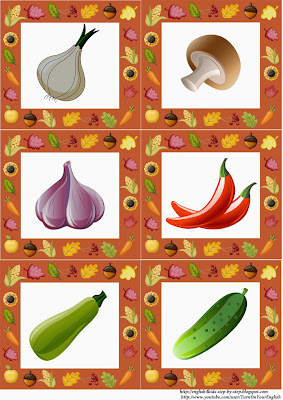 autumn fall vegetables flashcards pictures
