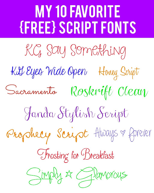 Font Friday: My 10 Favorite {Free} Script Fonts {and How to Download Them}