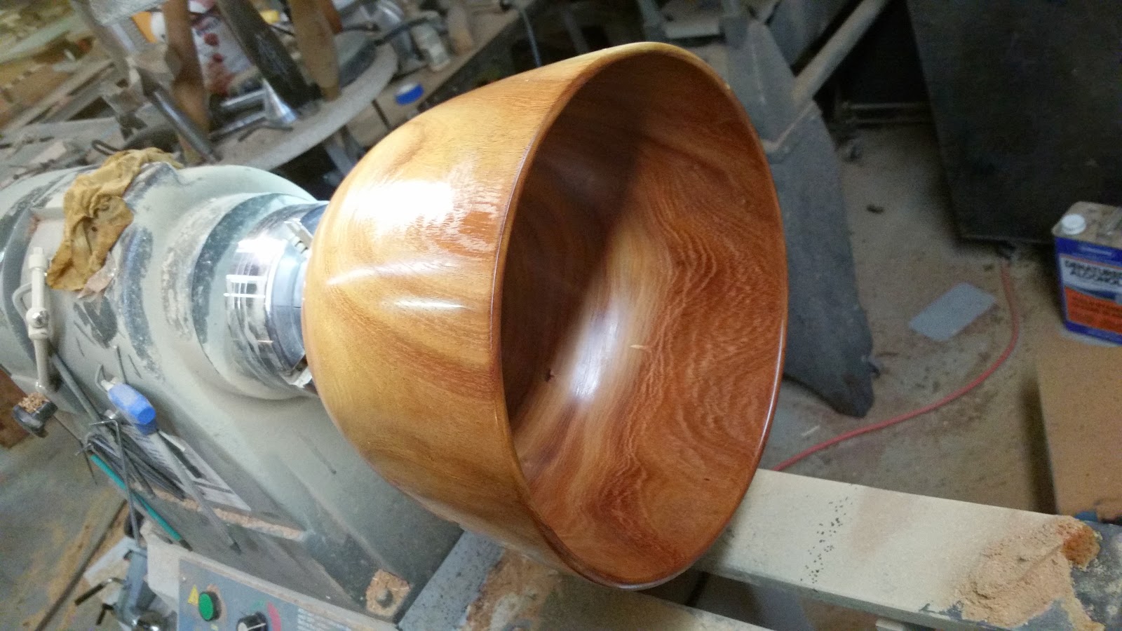 Experiment in turning wet wood, finishing while wet.