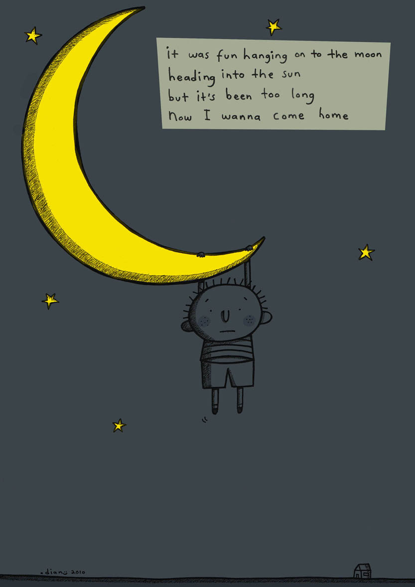 Gambarnya Aldriana Hanging on to the moon