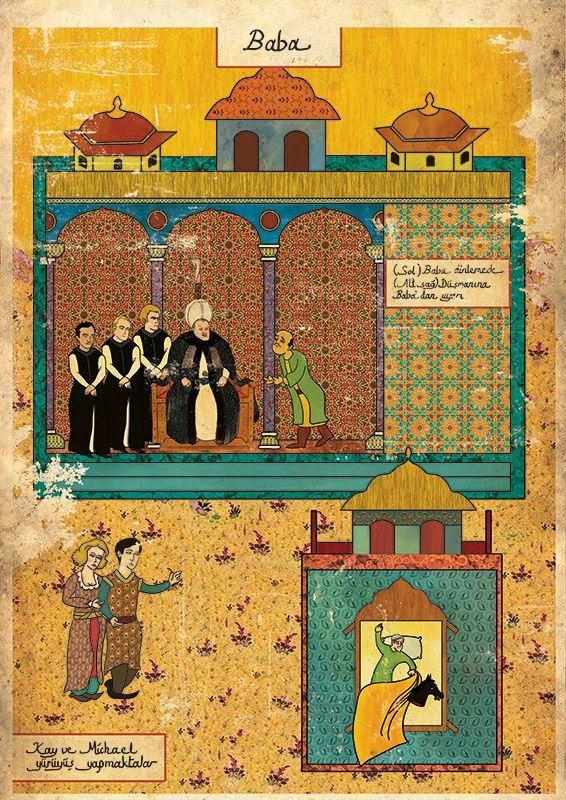 Murat Palta ilustrações posters de filmes estilo otomano turco
