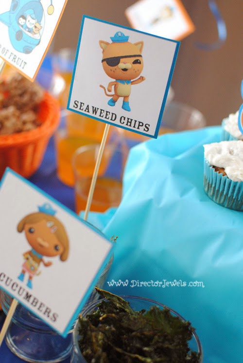 Octonauts Birthday Party Food Ideas | Kale Seaweed Chips | Under the Sea Party at directorjewels.com