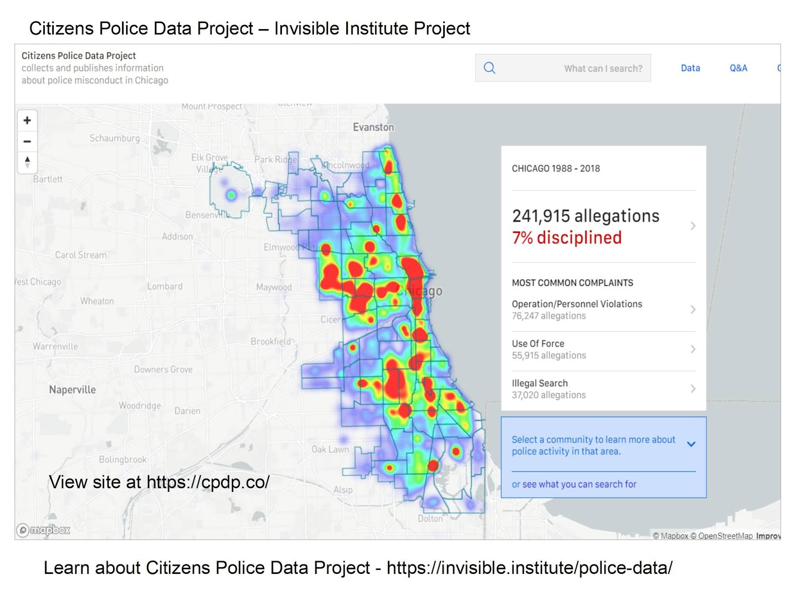 below is the home page image from the chicago police data project created by the invisible institute to collect and publish information about police below is the home page image from the chicago police data project created by the invisible institute to collect and publish information about police