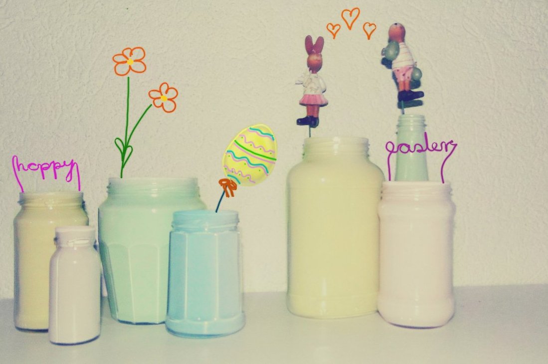 ♥Vergissmeinnicht♥ colouring glass jars