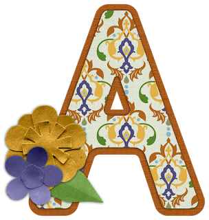 Abecedario con Flores de Papel. Alphabet with Paper Flowers.